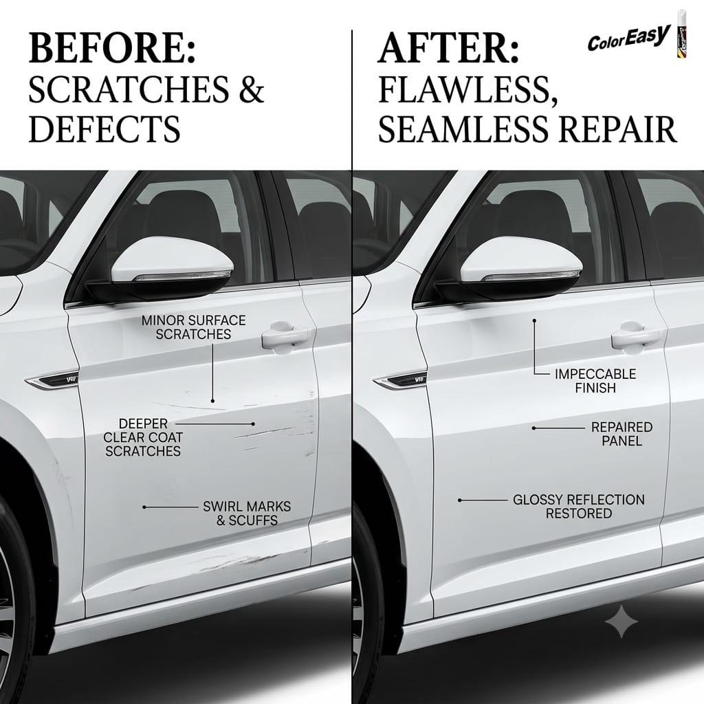 Gearnodes Car Scratch Remover Touch Up Paint Pen - Pack of 2, 2 in 1 Automotive Car Paint for Deep Scratches.