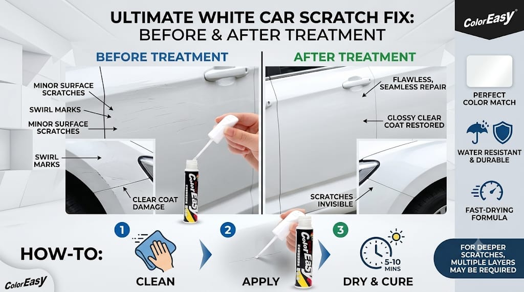 Gearnodes Car Scratch Remover Touch Up Paint Pen - Pack of 2, 2 in 1 Automotive Car Paint for Deep Scratches.