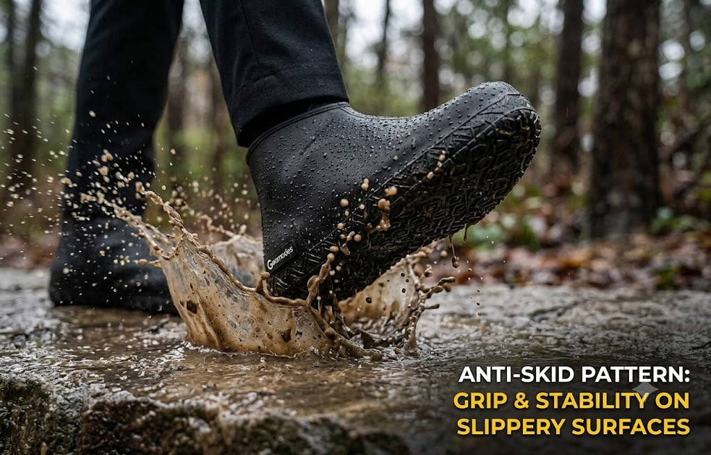 Gearnodes Waterproof Rain Shoe Cover for Men & Women | Anti-Slip Silicone Footwear Protector (Pack of 2)